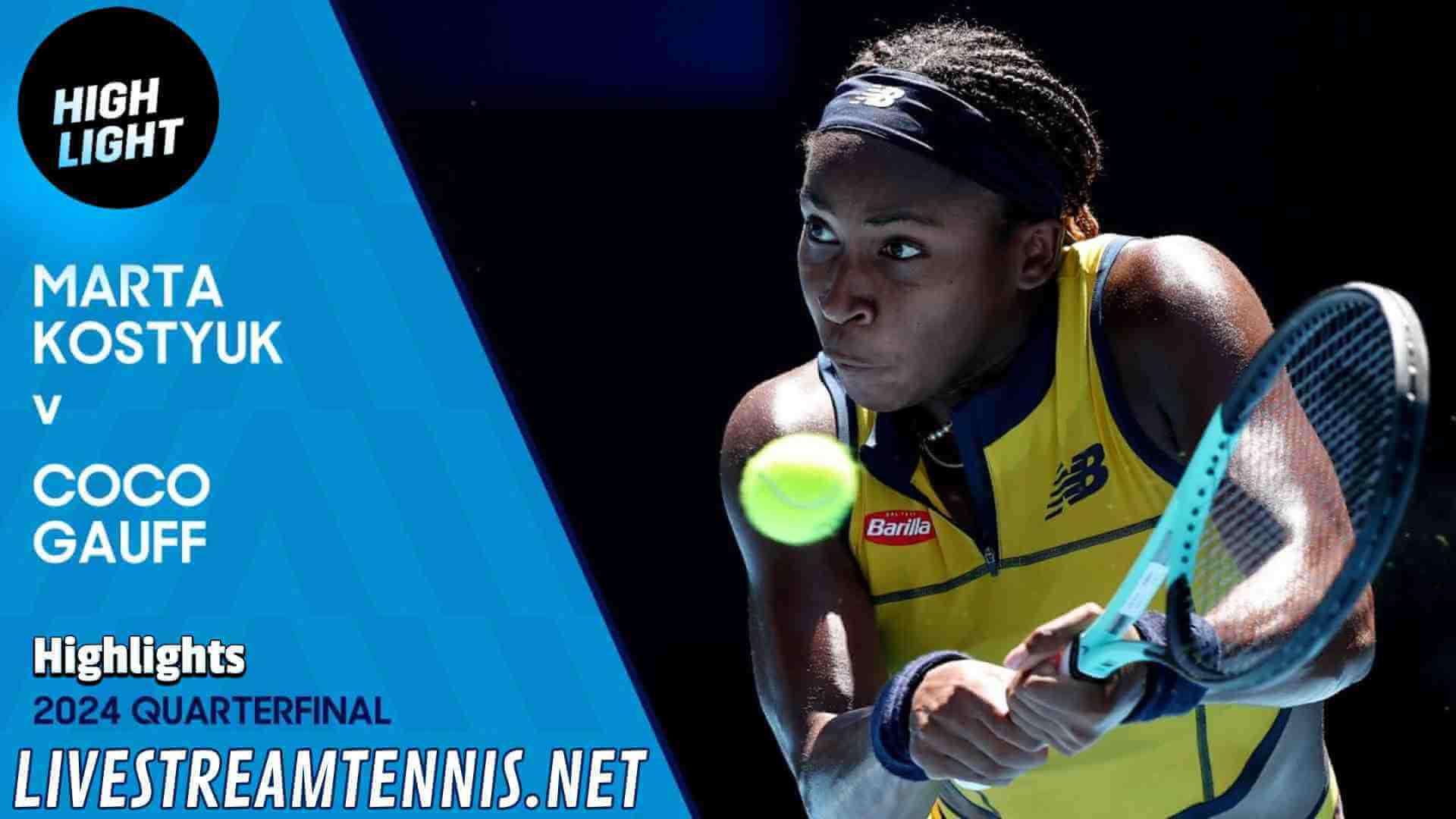 Australian Open WTA Quarterfinal 1 Highlights 2024