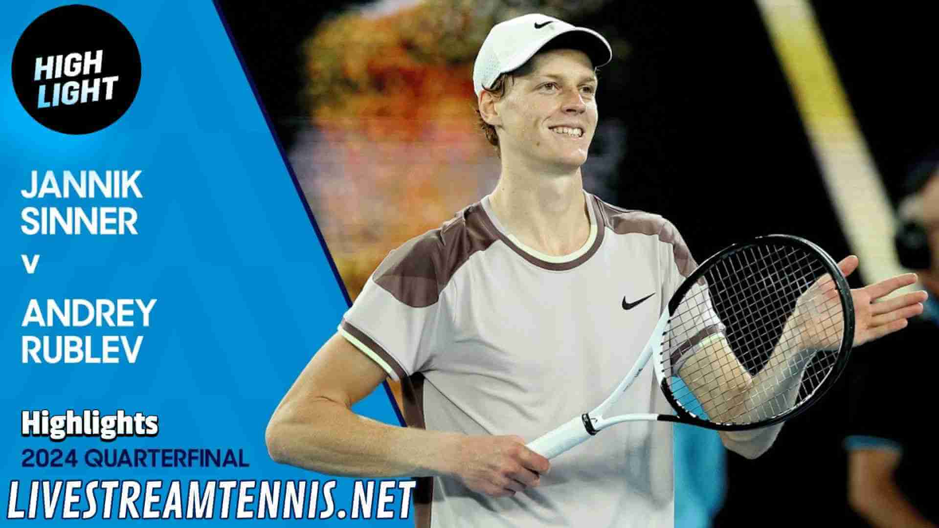 Australian Open ATP Quarterfinal 2 Highlights 2024